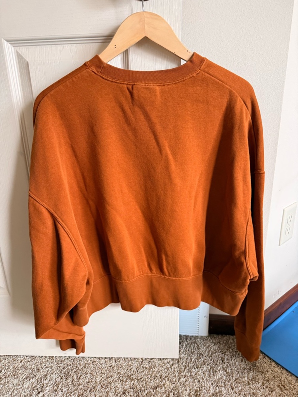 Nike Women's Cropped Phoenix Crewneck Sweatshirt - Rust Orange - Picture 2 of 3